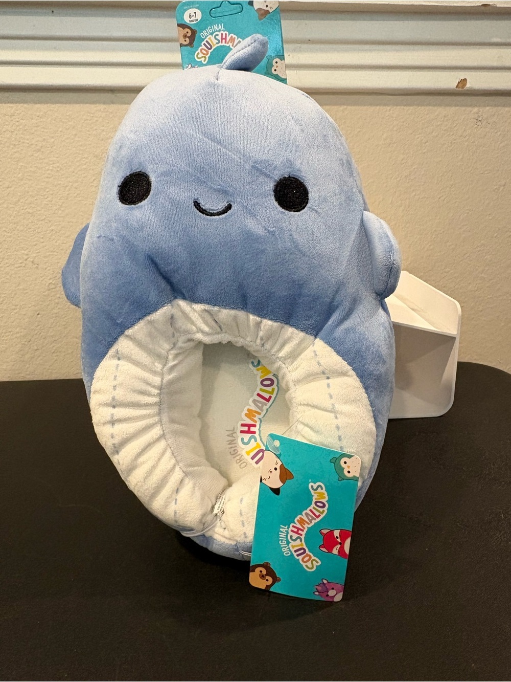 Original Squishmallow Samir the Whale Plush Slippers Kids Youth Sizes New - Picture 5 of 9